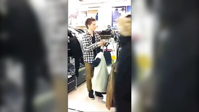 Teenage Boy Strips To His Undies In A Department Store