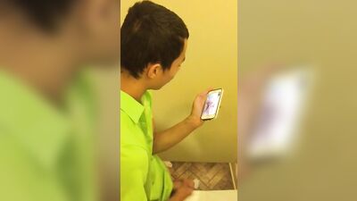 Spy asian cumshot in toilet