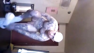 Tattoos all over his body