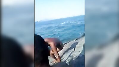 Beautiful Brazilian boy plunges from the cliff
