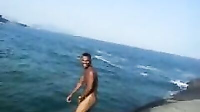 Beautiful Brazilian boy plunges from the cliff