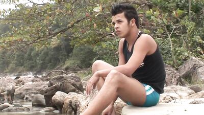 Young Bareback Latino Boy on the Beach HD