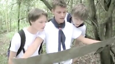 Forest Thrills: Three Guys in Action