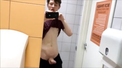 Cum in the Gym Restroom: Boys Secret Cam Sessions