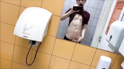 Cum in the Gym Restroom: Boys Secret Cam Sessions