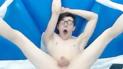 Tied-up Twink Moans in Solo Fetish Webcam Show