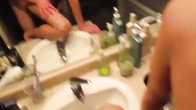 Gangbang in the bathroom! Teen boys get fucked wild on the sink