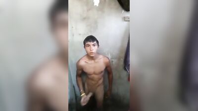 Hung in Shower - Mens Room Ménage à Trois