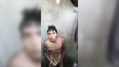 Hung in Shower - Mens Room Ménage à Trois