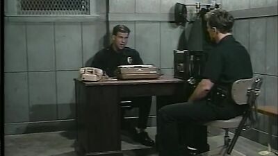 Gay Cop Threesome Bareback Oral Cumshot: Two Uniformed Cops Please Their Sergeant in Many Ways!