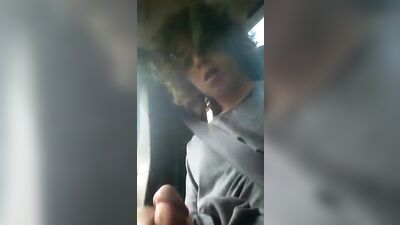 Teen Cock-Slinging Adventure: Solo Web-Cam Handjob in the Car!