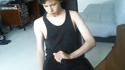 Young Solo Explores His Sensuality in Front of the Computer!