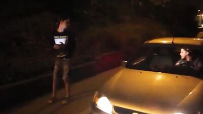 Hitching a ride - Handjob Oral Public Outside