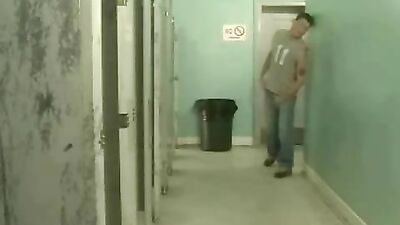 Gay Bathroom Heat! - Oral Pleasure