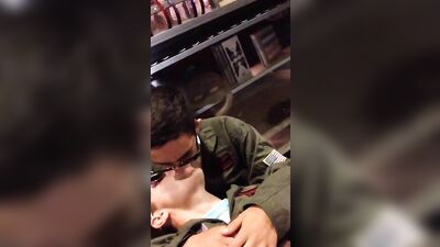 Two Ultra-Hot Navy Dudes Make Out in Flight Suits: A Military Kissing Spree!