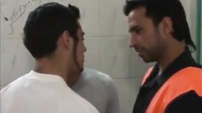 Gay Porn Toilet Sex: 3 Asses Action Cumming in Public Restroom!