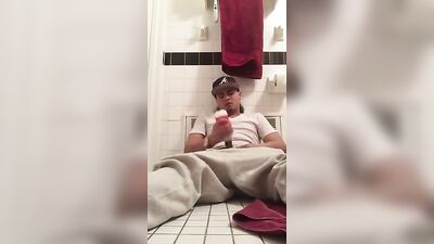 On the Bathroom Floor: Latino Boys Cumshot Adventure!