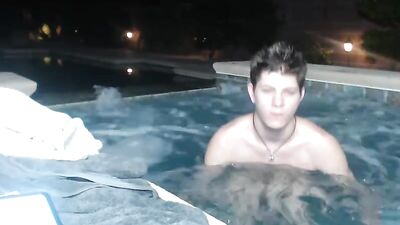 Gangbang on Pool: Naked Boys Cum for Web-Cam!