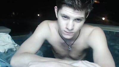 Gangbang on Pool: Naked Boys Cum for Web-Cam!