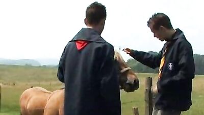 Outdoor Bondage: Action Amateur Men Tied and Fucked!