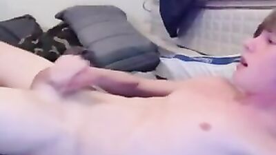 Webcam Cum Show: Blonde Throbs for Gay Porn Action