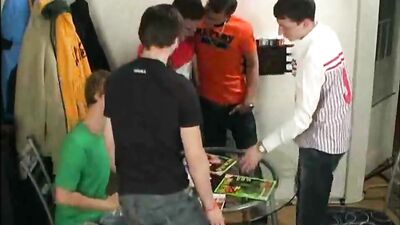 Five Hot Boys Get It On in Group Sex: Bareback Action