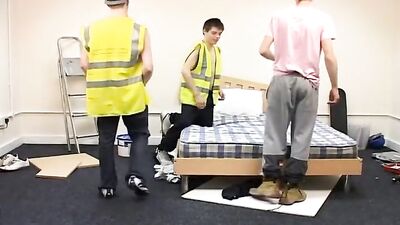 After Work Bareback Party: Three Hotties Cumming Hard!