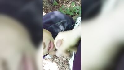 Outdoor Fun Blowjob and Cum Eat
