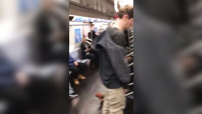 Boy Piss in the Subway - Amateur Fun Public Outside Adventure