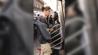 Boy Piss in the Subway - Amateur Fun Public Outside Adventure