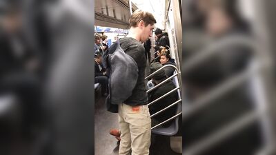 Boy Piss in the Subway - Amateur Fun Public Outside Adventure