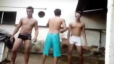 Latin Heat - Straight Boys Dancing in the Rain!