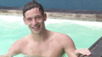 Gay Porn After-Swim Frenzy - Bareback Cum Shots!