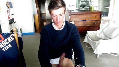 Young Hockey Fan Cums Alone in His Room!
