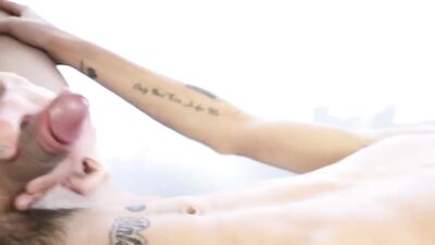 Gangbang Tattoo Boys Cum in Action!