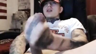 Cumshot Invasion - Tattoo Lads Webcam Adventure
