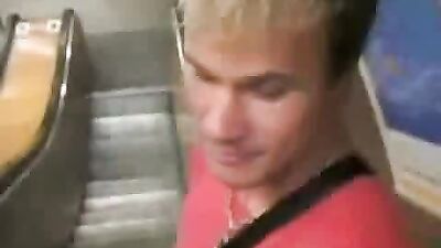 Gay Oral Action in the Subway - Suck in metro