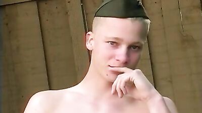 Jerking off with Blond Boy Soldier - A Solo Video!