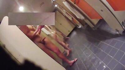 Spy boy gets soaked under the shower!