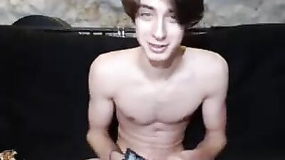 Web-Cam Boy Cumming with Dildo!