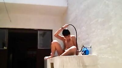 Outdoor Shower Sexcapade - Amateur Public Outside Solo