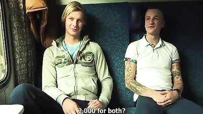Suck and Fuck 3 Way on a Train