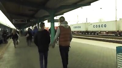 Suck and Fuck 3 Way on a Train