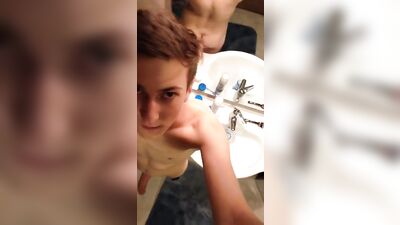 Mirror Boys Dildo Ride - Gay Amateur Solo Ass Play
