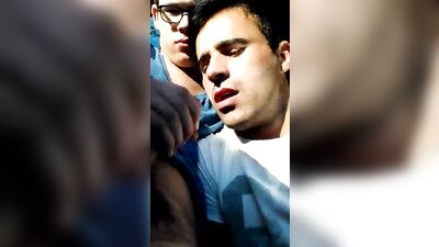 Car-Gay Boys Porn Blowjob - Explosive Threesome Action with Muscular Twinks