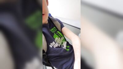 Hung teen caught in bathroom porn