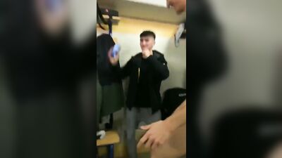 Happy Muscle Boys Fun in the Locker Room