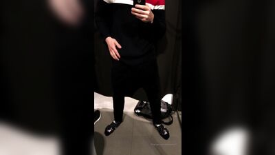 Gay Porn Boy Cum in Public Changing Room - Amature Cum Shots