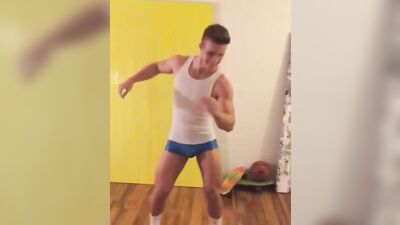 Feel good dance party! Amateur muscle boys get down and dirty!