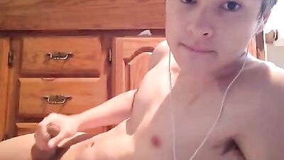 Cute Asian Boy Jizzes On Stomach